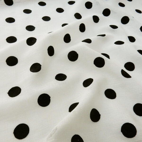 Biesle Embroidered Sheer Linen Blend Fabric
