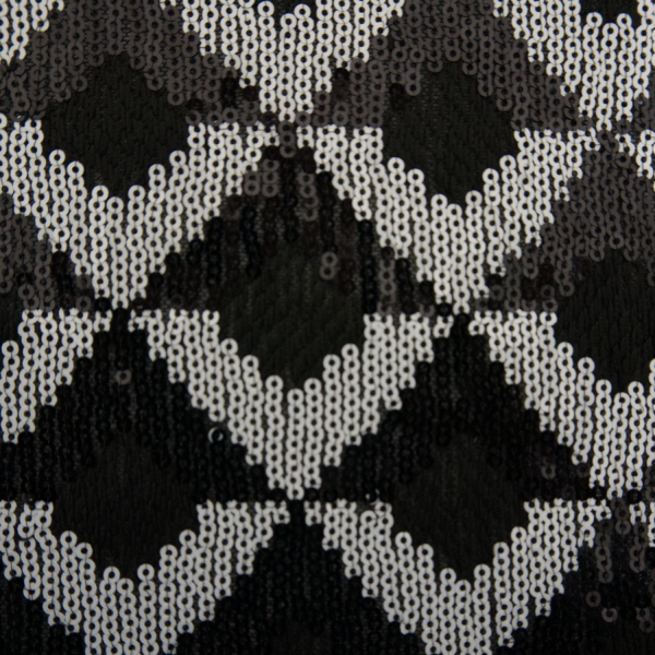 Klauber Black & White Chevron Sequin Lace Zoom 639520 Klauber Black & White Chevron Sequin Lace Zoom 639520