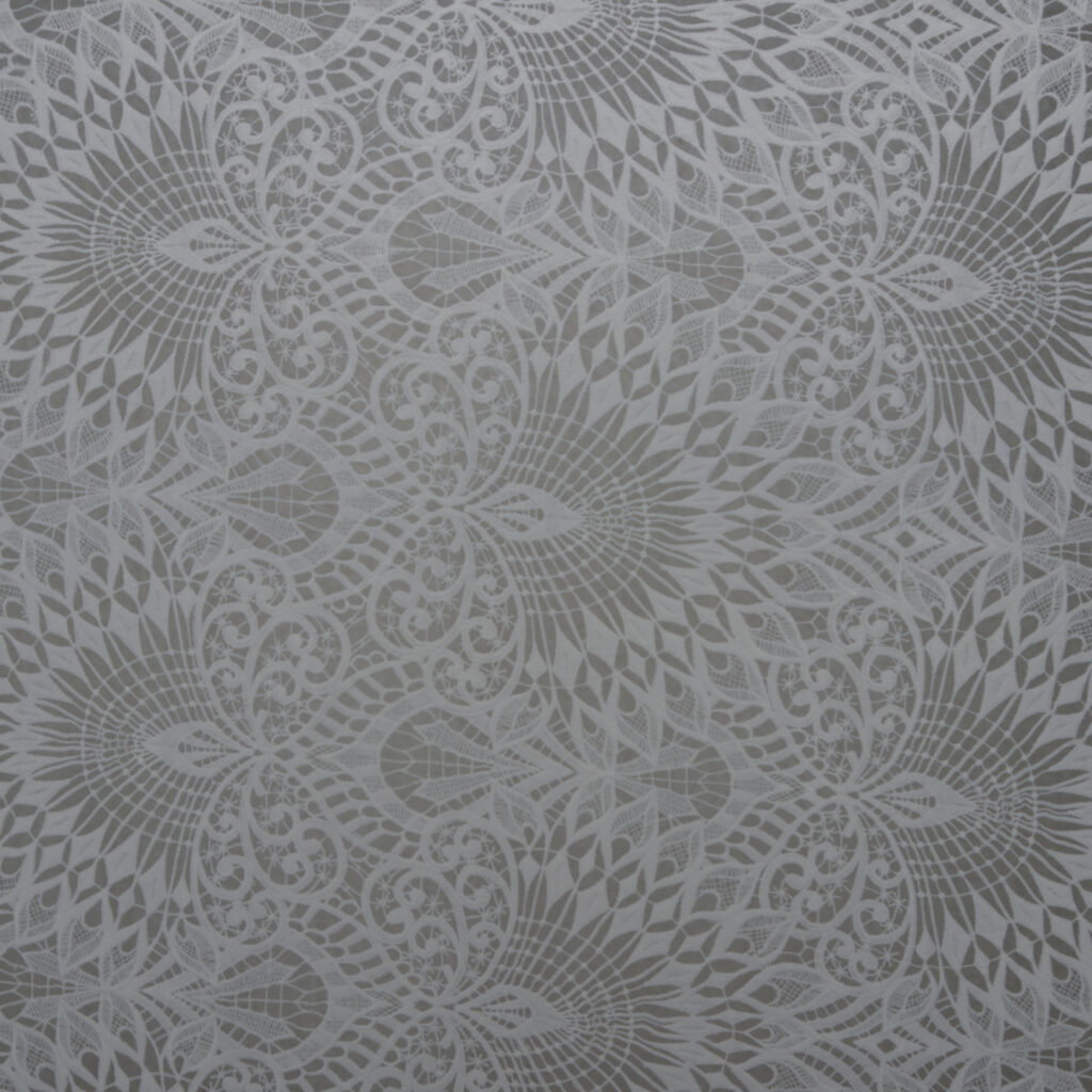 Klauber Ivory Sunburst Floral Double-Scalloped Lace Fabric – 39092-XDP