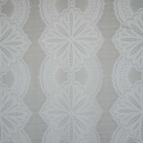 Klauber White Geometric Floral Medallion Lace Fabric – 4055-KX