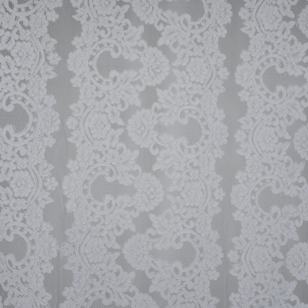 Klauber Ivory Raised Floral Paisley Lace Fabric – L1192-C RE